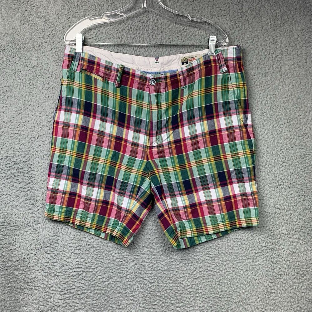Polo Ralph Lauren Shorts Mens 36 Madras Plaid Bermuda Chino Straight Preppy